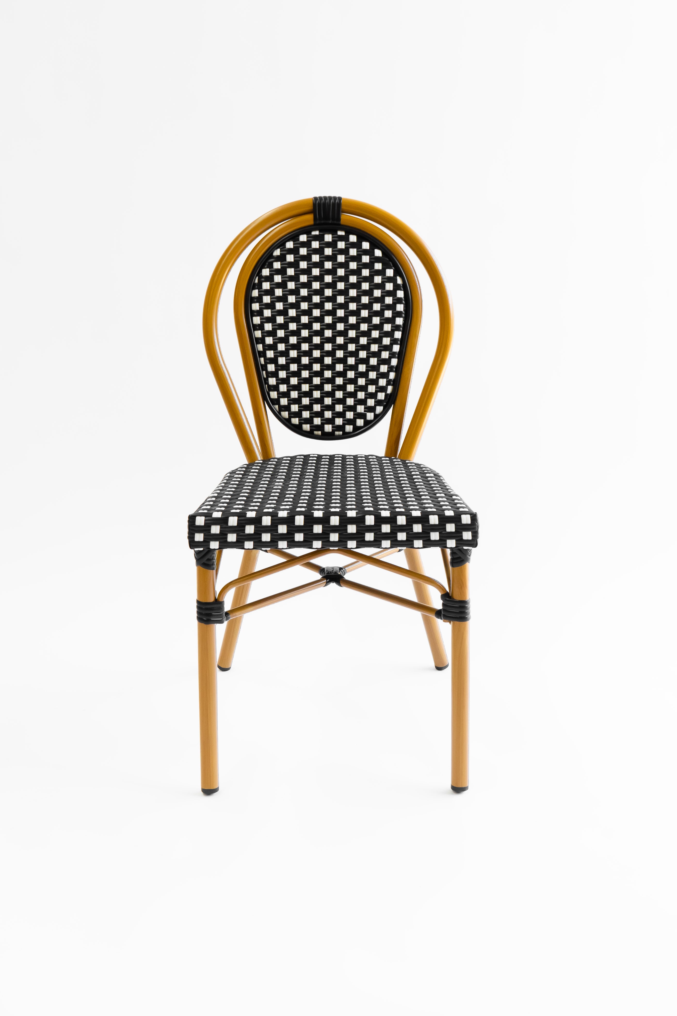 Silla Parisina Negro/Blanca Estructura tono bambú