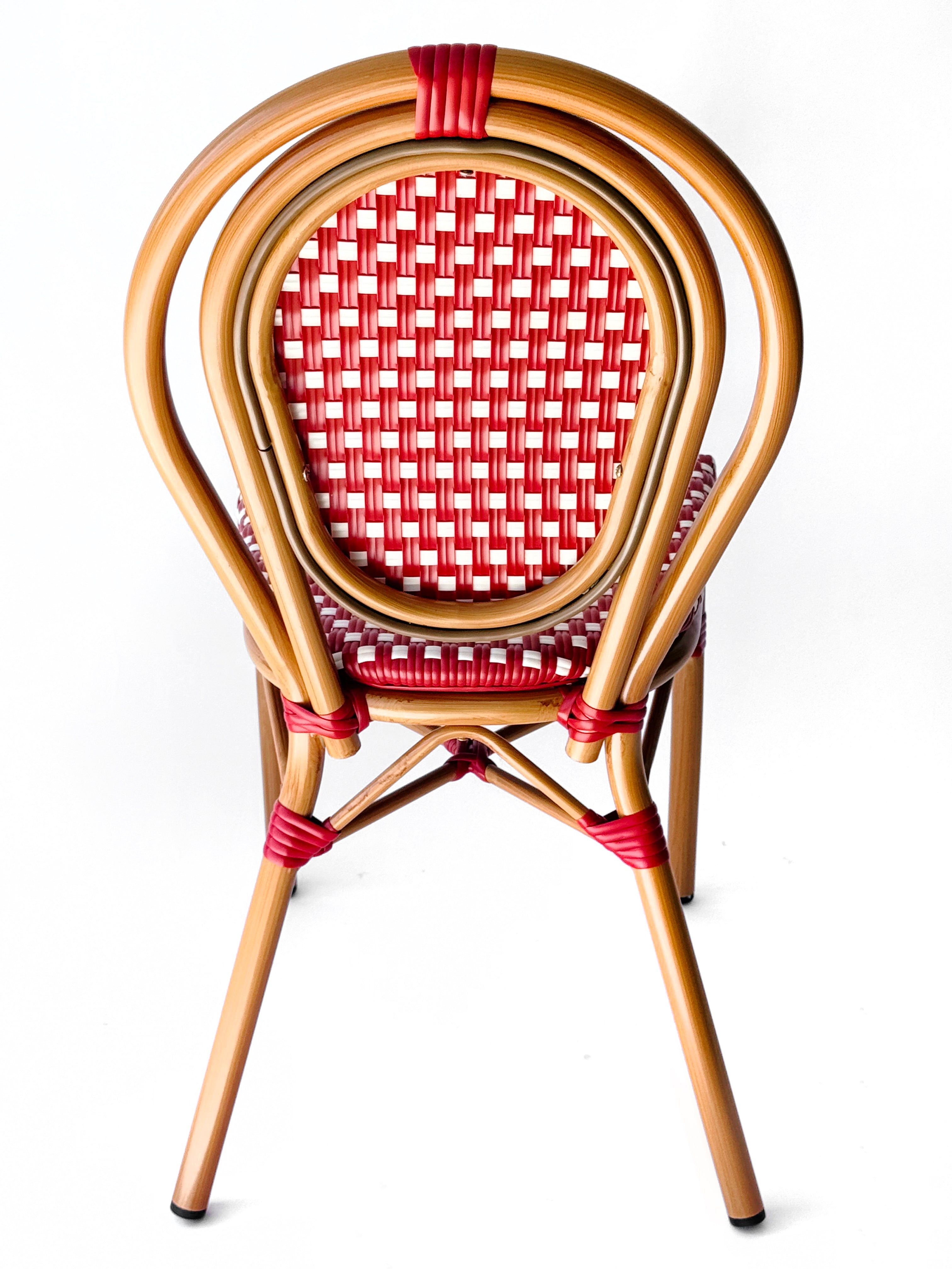 Silla Parisina Granate/Crudo Estructura tono bambú