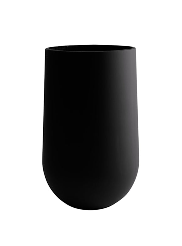 Macetero Fibrocemento base esférica  Negro, gris y blanco 54*90 cm alto