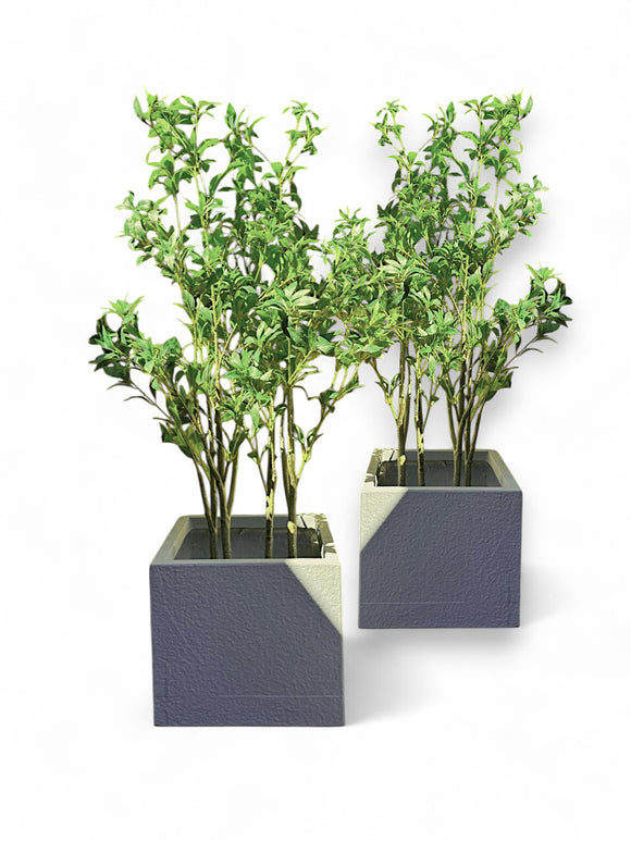 Pack 2 x Macetero Fibrocemento base cuadrada Negro 44*44*38 cm