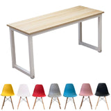 Escritorio cubierta MDF y estructura de metal blanco