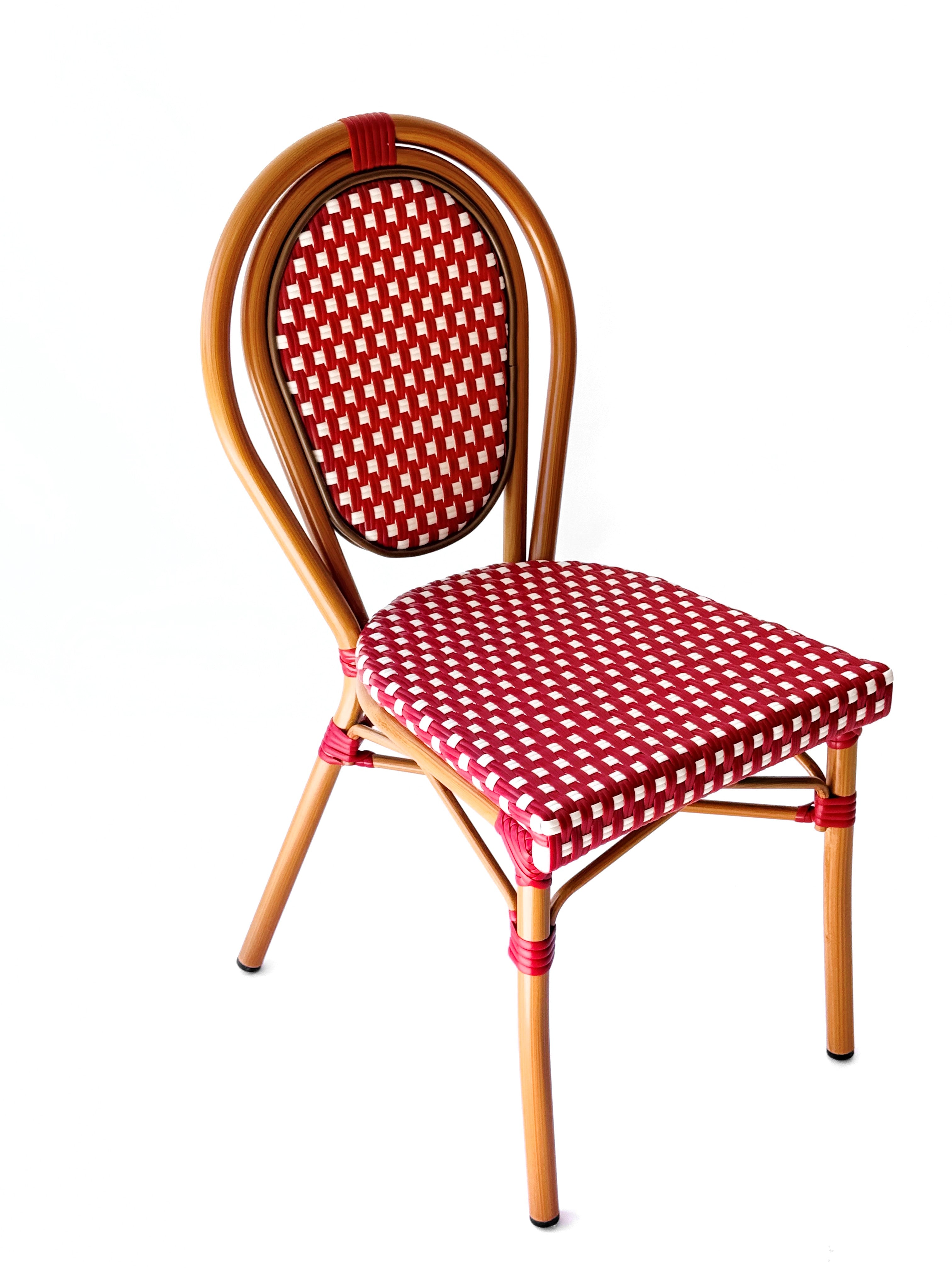 Silla Parisina Granate/Crudo Estructura tono bambú