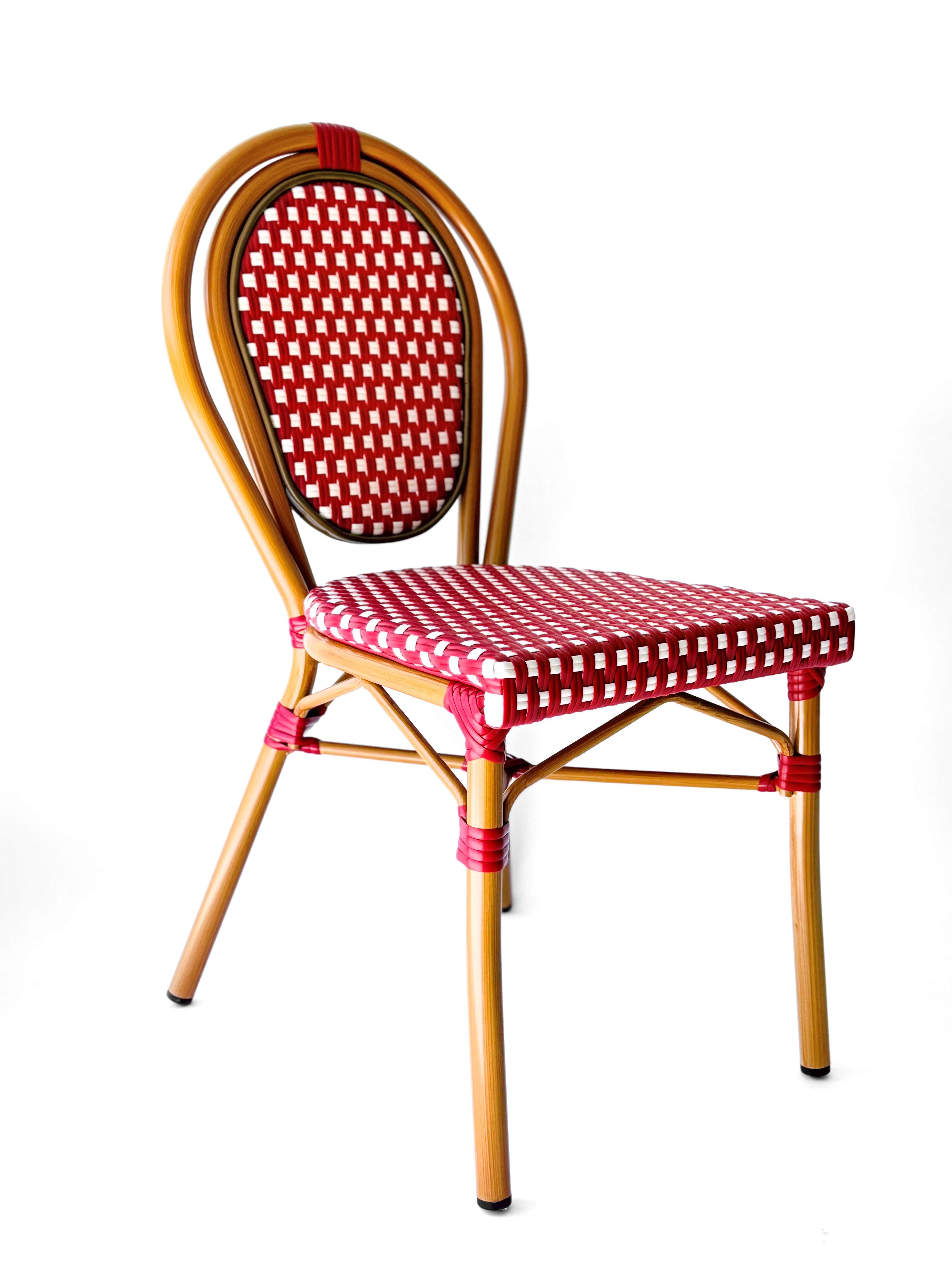 Silla Parisina Granate/Crudo Estructura tono bambú