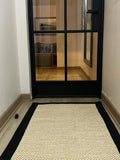 Alfombra de Sisal Natural  borde de Negro en 4 Tamaños