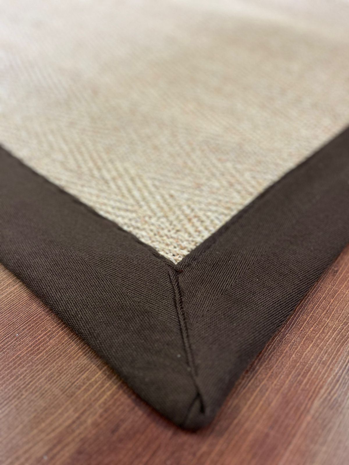 Alfombra Sisal Natural Borde Café