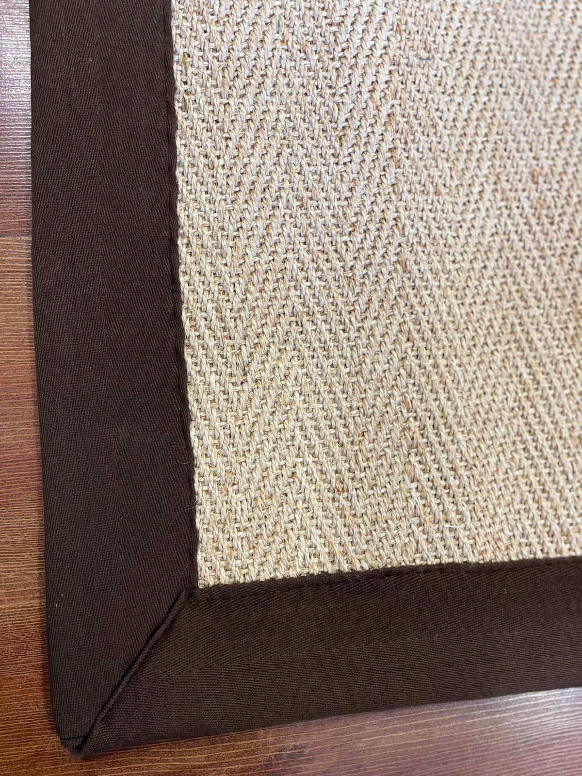 Alfombra Sisal Natural Borde Café