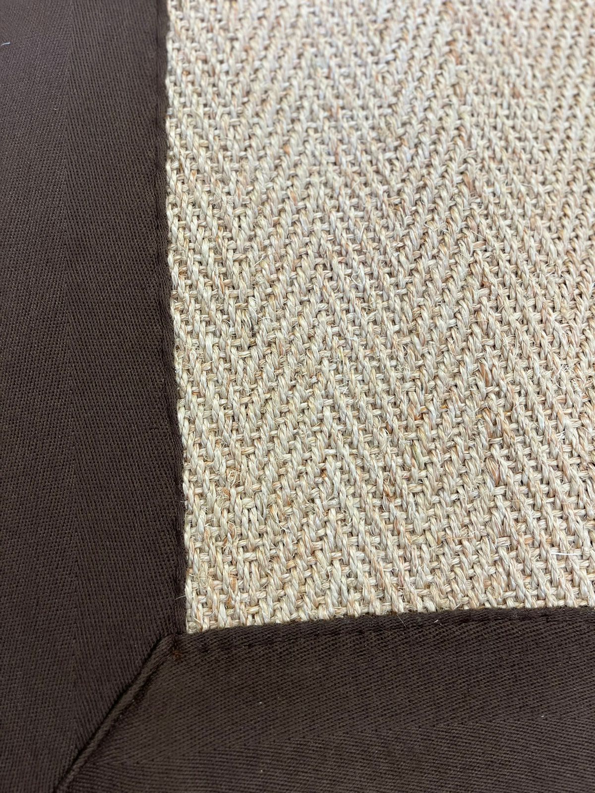Alfombra Sisal Natural Borde Café