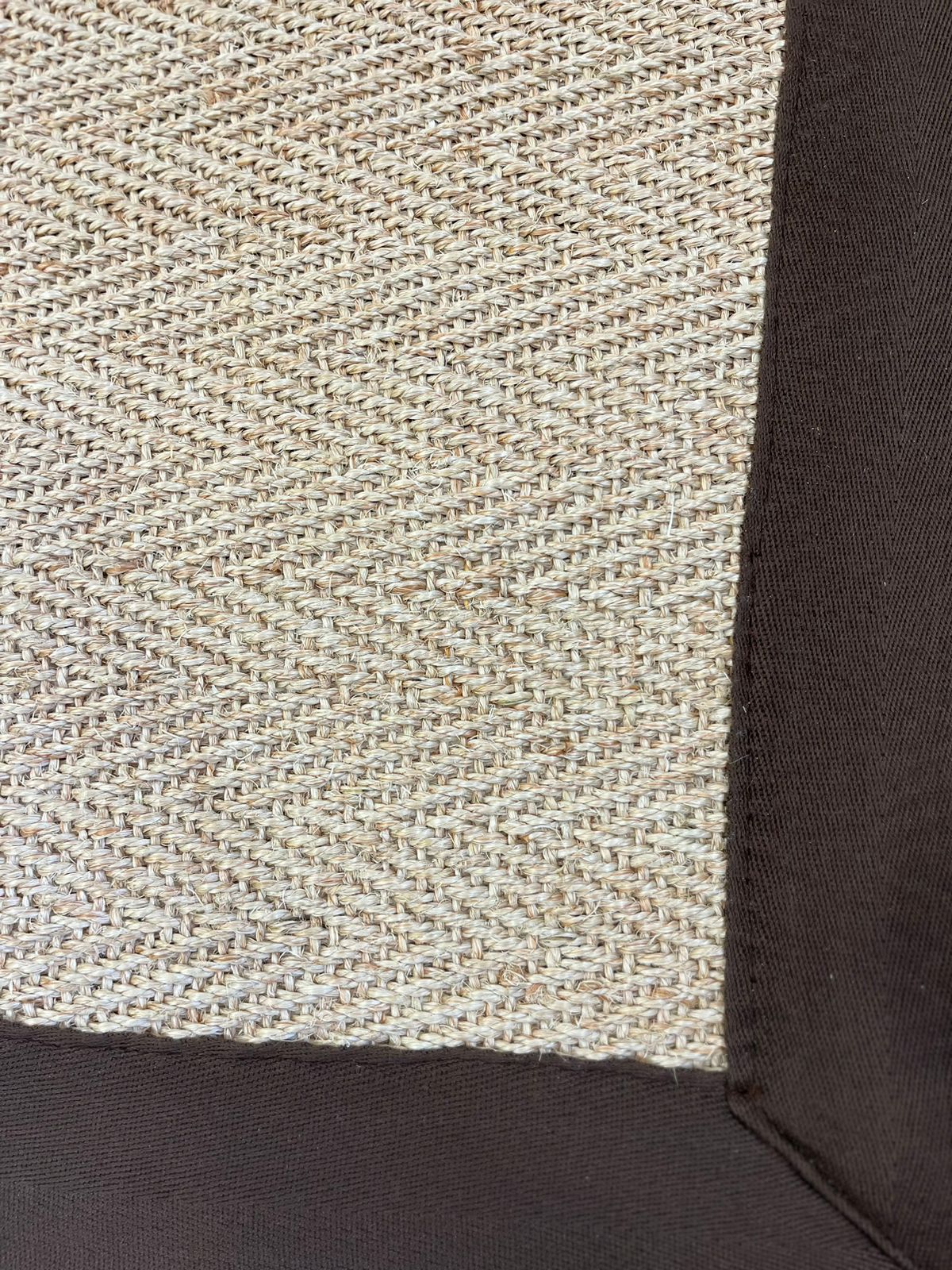 Alfombra Sisal Natural Borde Café