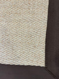 Alfombra de Sisal Natural tejido espiga con borde de tela café 2 tamaños