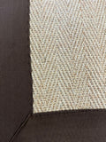 Alfombra de Sisal Natural tejido espiga con borde de tela café 2 tamaños