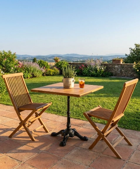 Juego de Balcón Rindu mesa + 2 sillas plegables