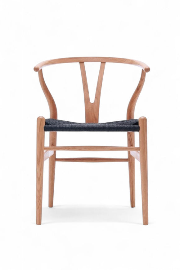 Pack 2 Silla Wishbone Natural Cuerda Negra