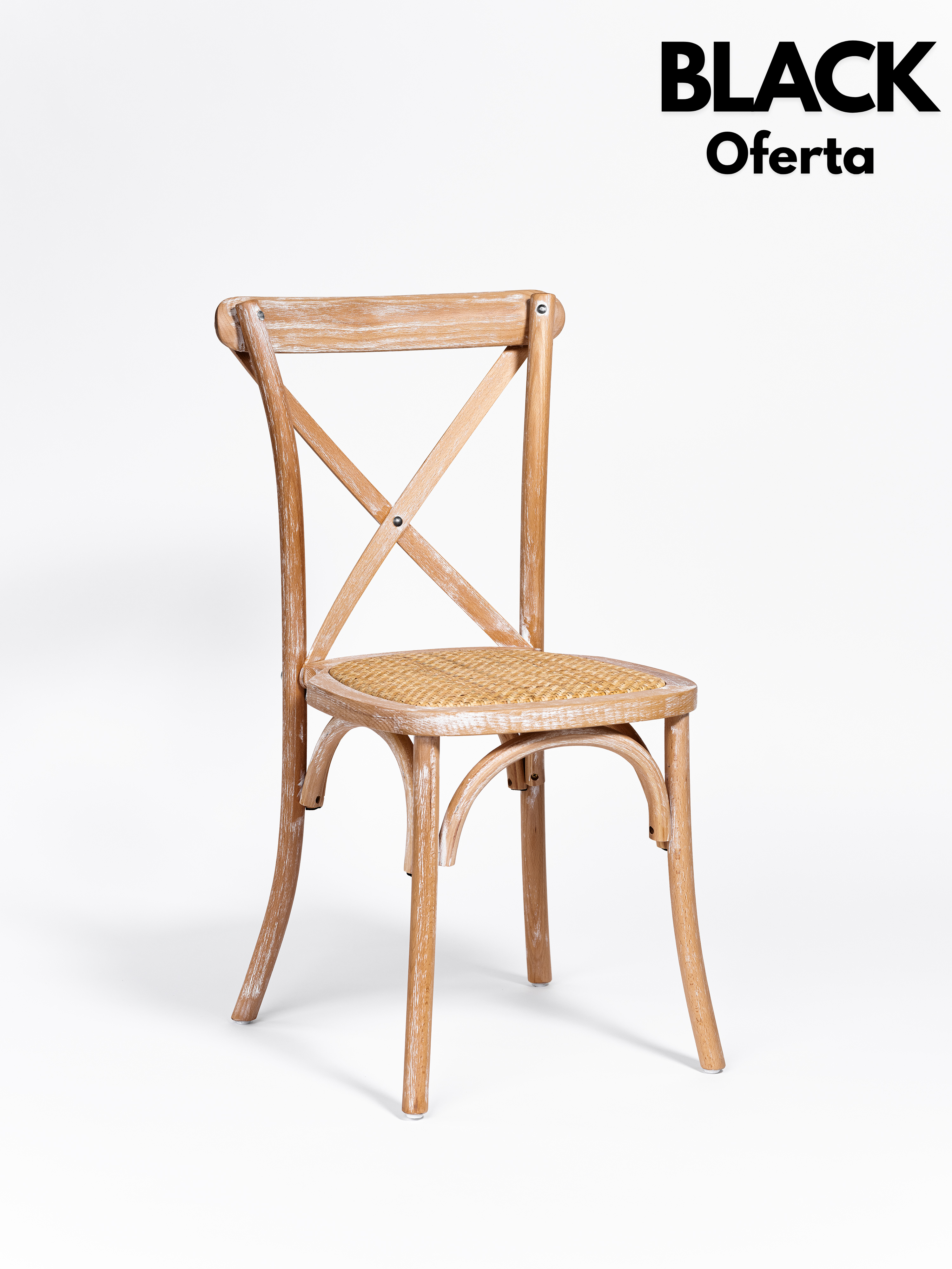 BLACK Silla Crossback Albayalde - Cruceta de Madera en Pack