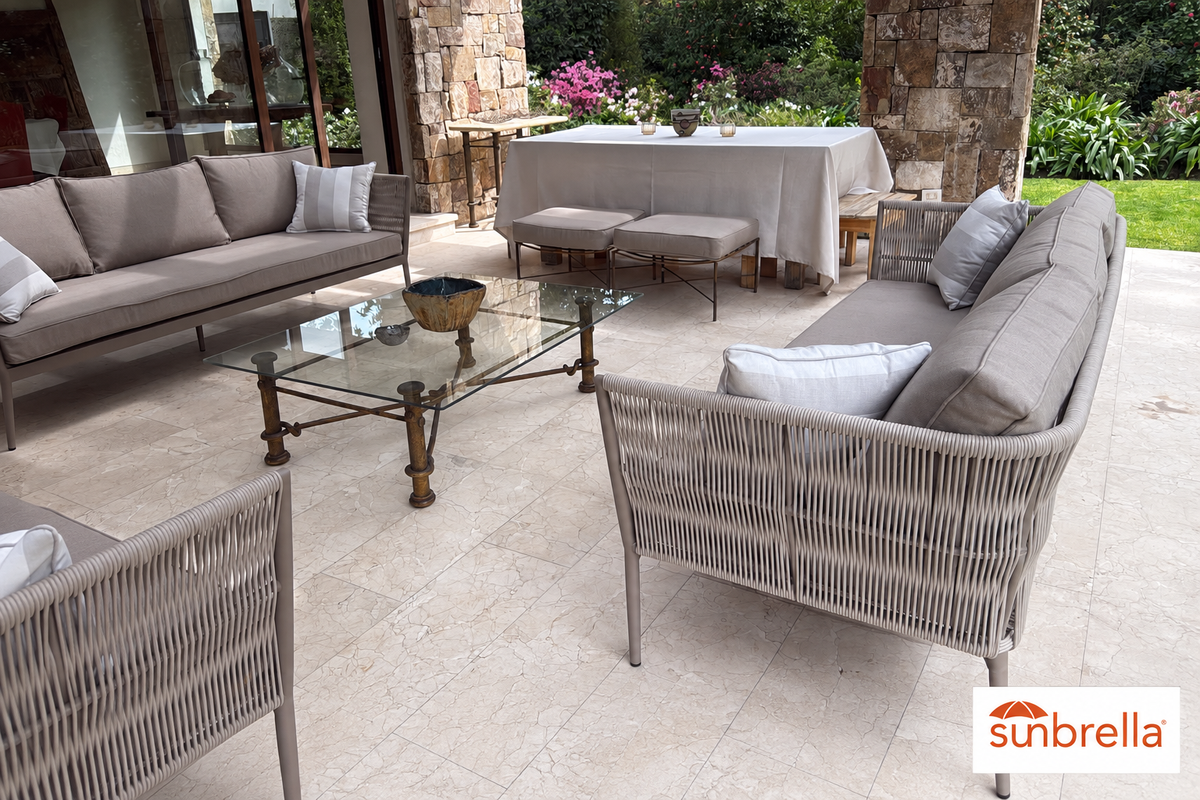 Conjunto de terraza con logo