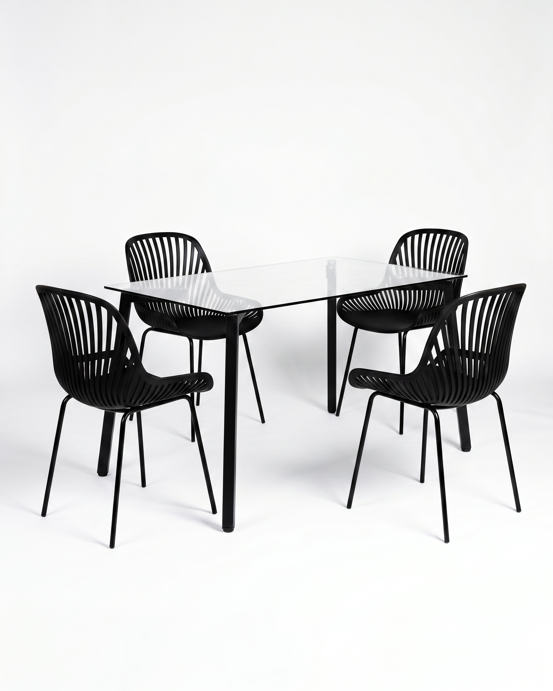 Juego Comedor Vidrio + 4 sillas Kanas