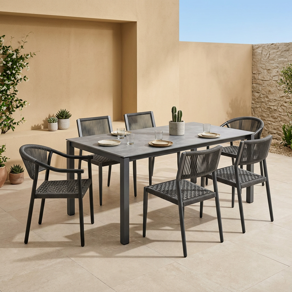 Juego Comedor de Terraza Stone 6 Personas