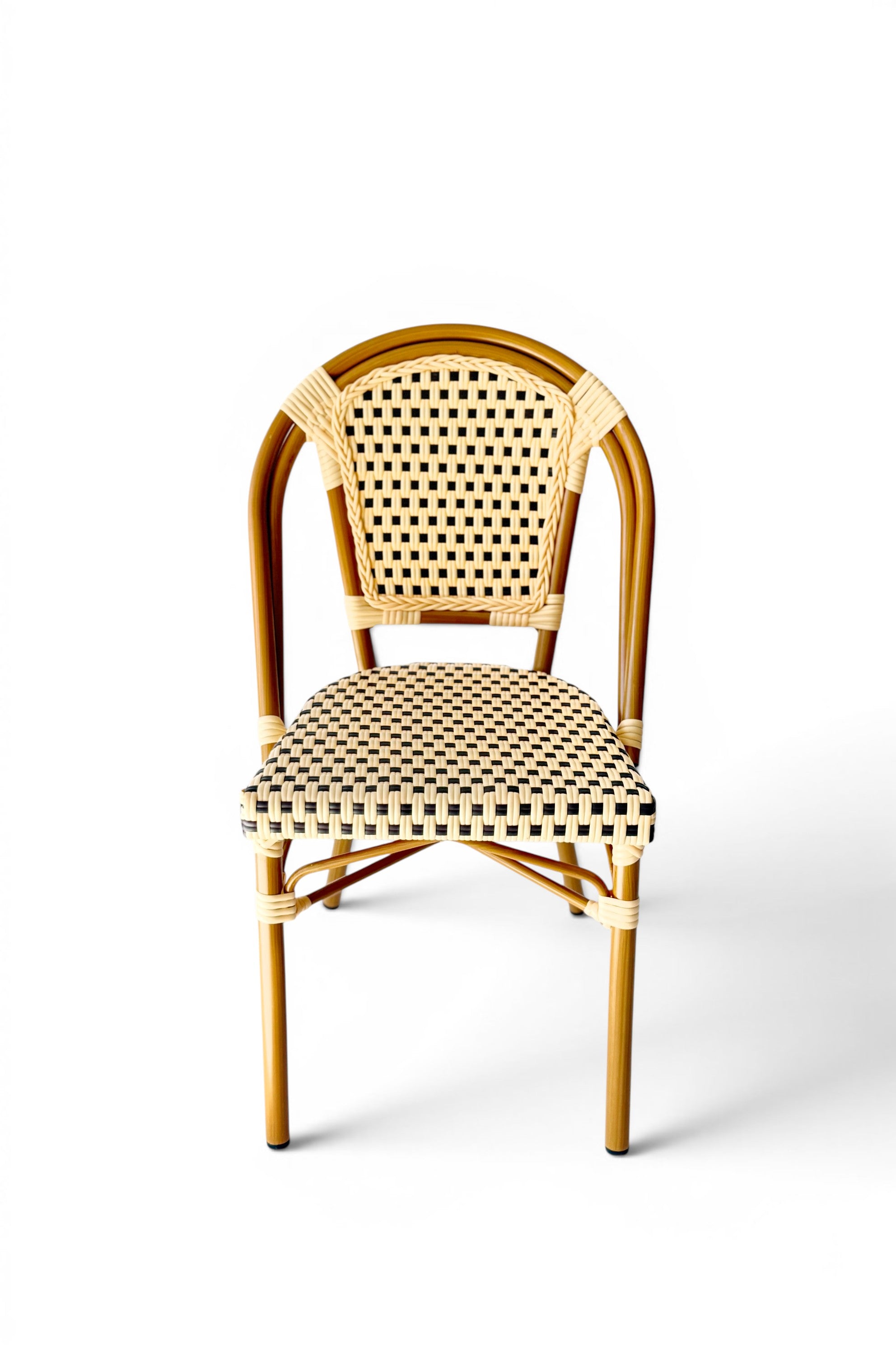 Silla Parisina Café/Beige Estructura tono bambú