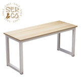 Escritorio cubierta MDF y estructura de metal blanco