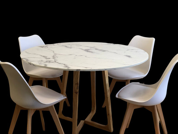 Juego de comedor mármol 120cm